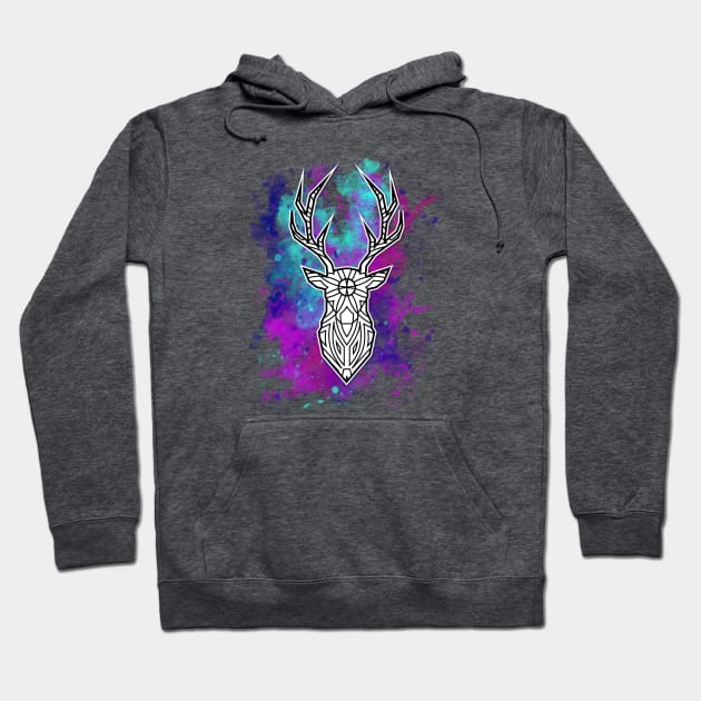 water-color Deer Head Hoodie by Shapetrix